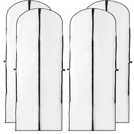 ZEONHEI 4 Pack 60x180cm Garment Covers Bags, Clothes Storage Bags with Zips, Dress Covers Garment Bags Full Length, Dustproof Suit Cover, Suit Bag for Dress Costumes Suits Coats