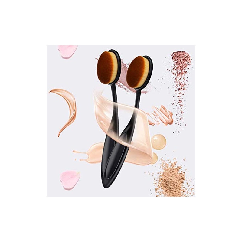 2 brochas de maquillaje para mezclar líquidos, crema o polvo
