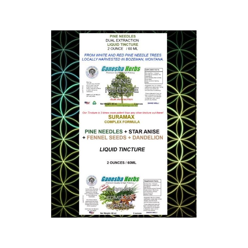 Ganesha Herbs Suramax and Pine Needle Complex Formula Tincture High