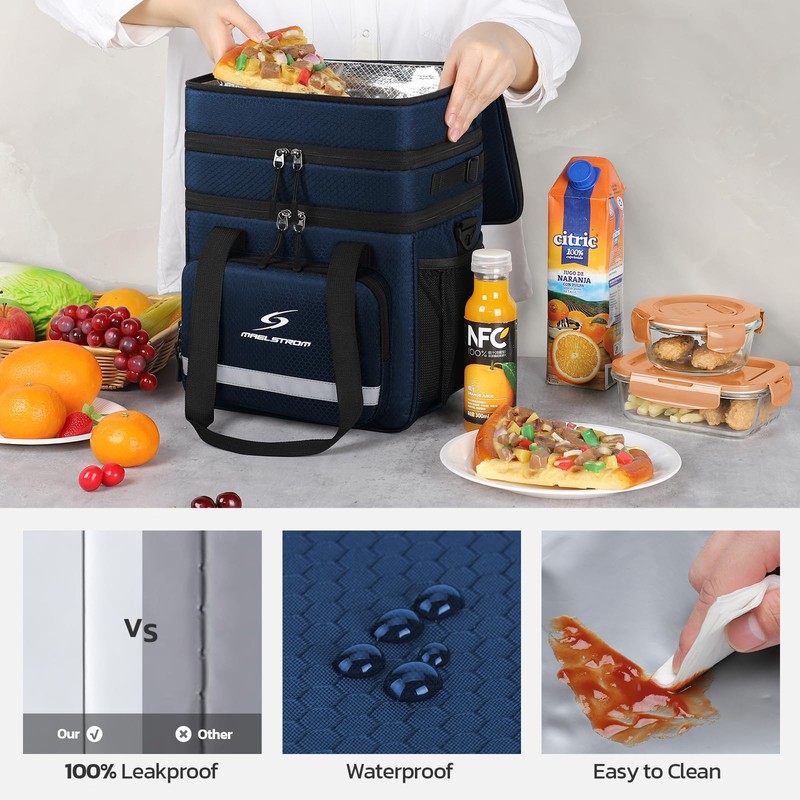 Maelstrom Lunch Box ,Insulated Bag Women/Men,Leakproof Lunch Cooler Tote for