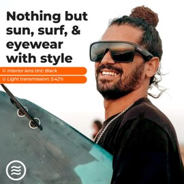 NEVEN Slater Men’s Polarized Sunglasses - Curved Shield Frame UV Protection Glasses - Edgy, Futuristic Beach Sunglasses.