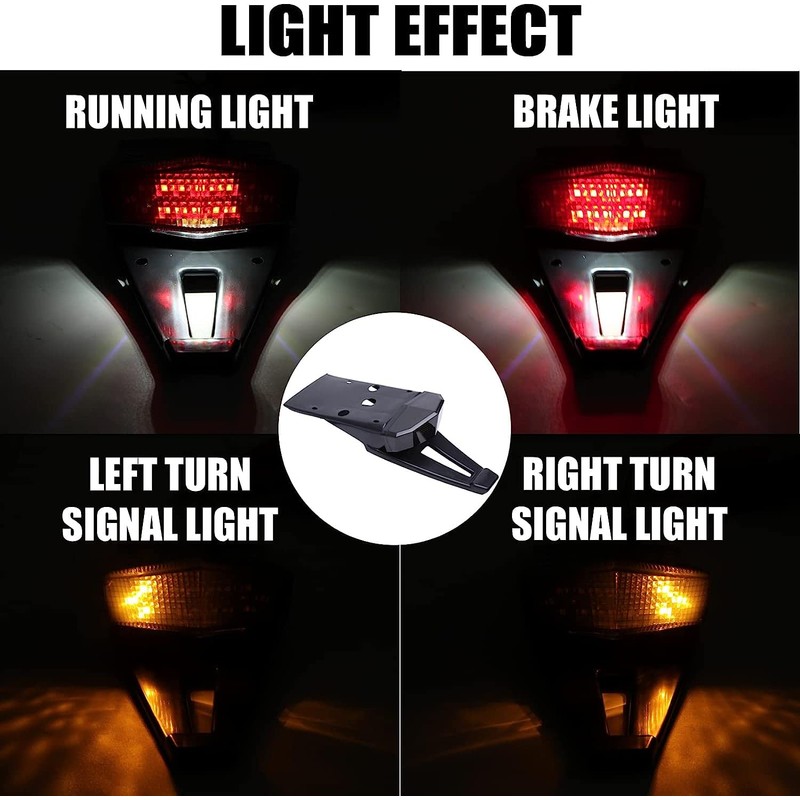 DREAMIZER Rear Fender Black 12V LED Tail Light Brake Lamp