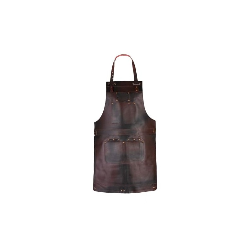 Tanner london Full Grain Leather Apron, Dark Brown, Black, Green,