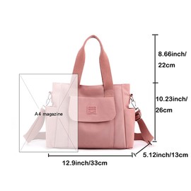 Women's Tote Purses Multi-pocket Shoulder Crossbody Bag Light Large Handbags for Work Travel Shopping khaki-1