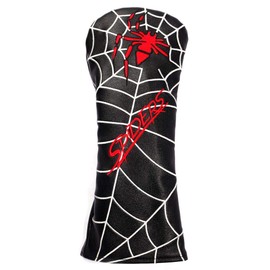 Golf Headcover Driver Cover Wood FW Cover Utility UT Cover with Conversion Doug Spiders Spider Single (Driver, Black)