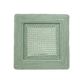 Rattan Square Charger Plate in Green - 1 Charger Plate