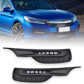 CHEDA Fog Lights Compatible with 2016 2017 Honda Accord Left & Right w/Switch Wiring Harness (Clear Lens) 71112T2FA61 HO2598102 HO2592142 33950T2AA21