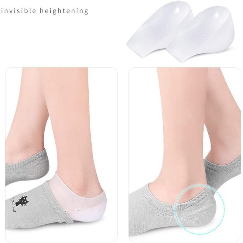 Dr.Pedi Height Increase Heels Cushion Insole, Gel Heel Invisible Height