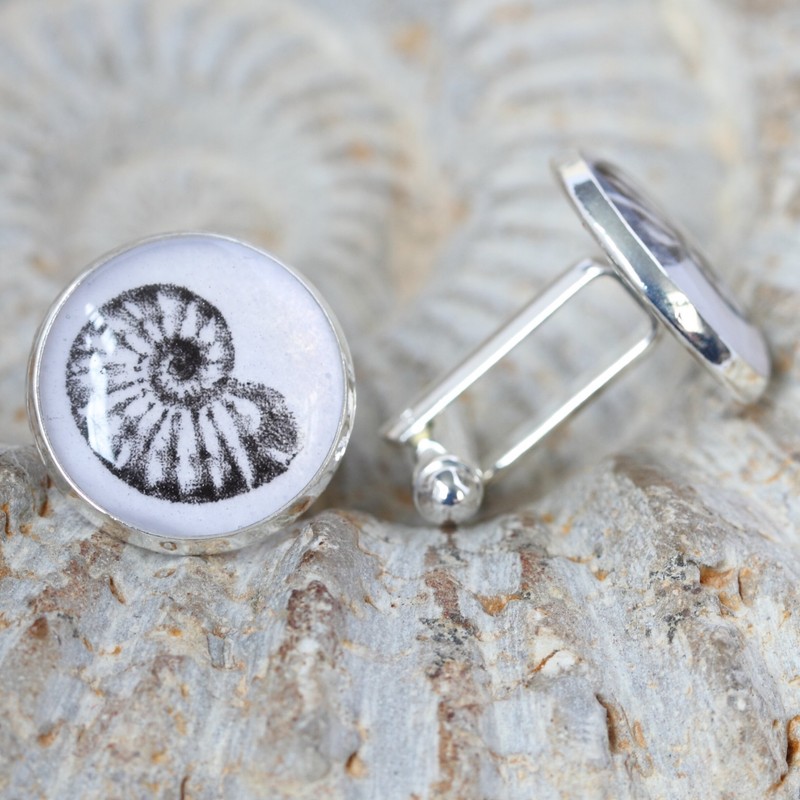 Ammonite Fossil Cufflinks