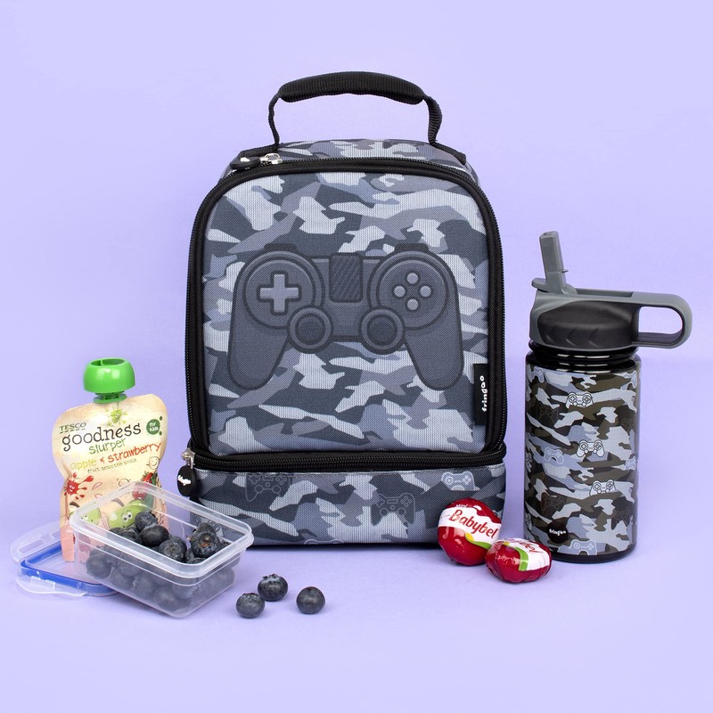 Fringoo - Double Decker Lunch Box - Gamer Camoflauge Design