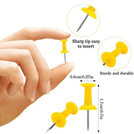 Multicolor Push Pins,Heavy Duty Thumb Tacks for Notice Board,Rust-Resistant Map Tacks in Plastic Storage Box,Perfect for Art and Crafts,Work/Office,Map Marking and More(200 PCS/Multicolor)