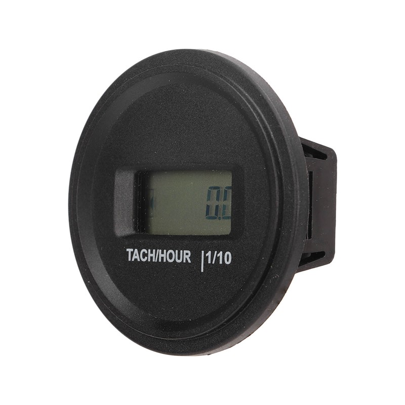 Tach Hour Meter LCD Display Round High Accuracy RPM Hour