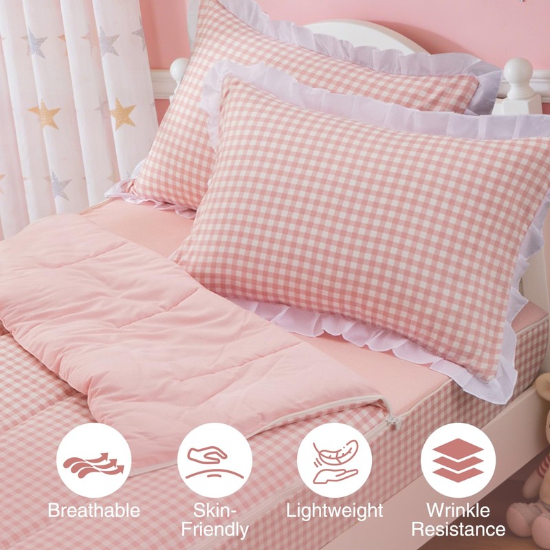 Aimuan Zipper Bedding Twin Zip Up Bedding Set Pink Checked