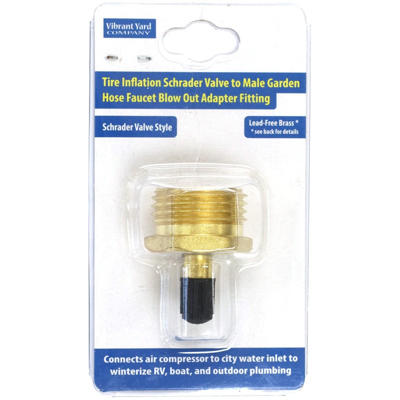 Vibrant Yard Co. LLC Tire Inflation Schrader Valve to Male