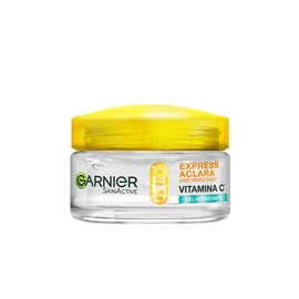Garnier Express Aclara Gel crema hidratante con Vitamina C anti-brillo, 50ml. Hidrata, ilumina y unifica el tono de la piel
