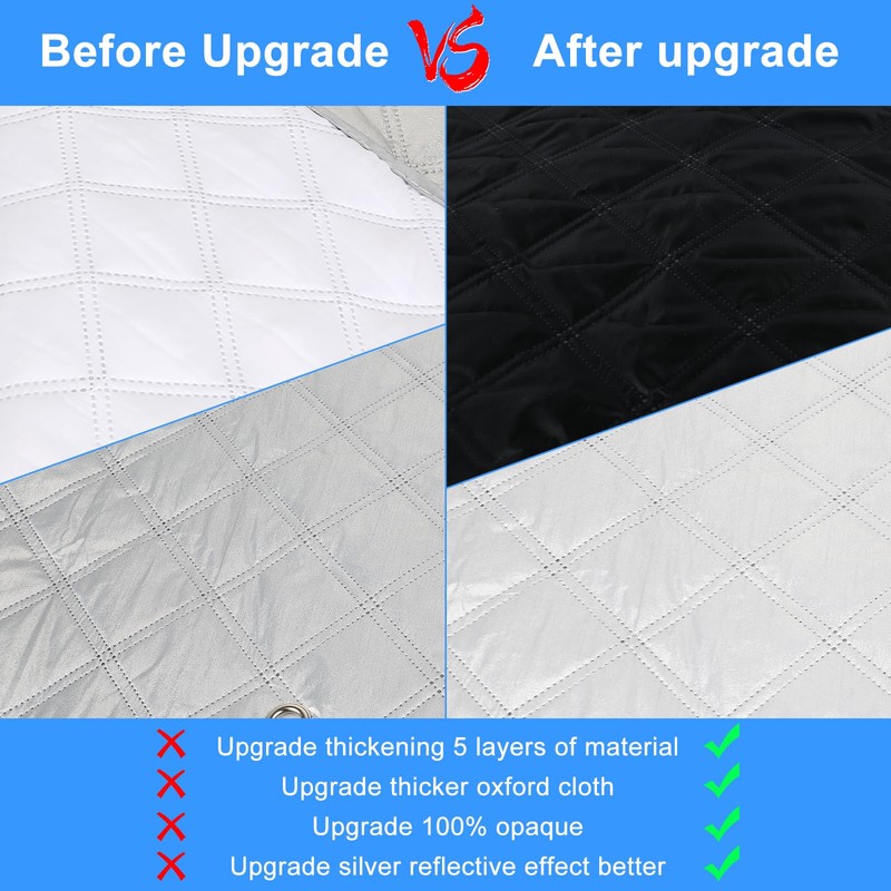 Windshield Sun Shade 3 Set for1996-2022 Express/GMC Savana, Insulated Front