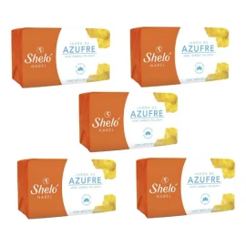 Jabones Azufre Sheló Nabel Antiacné 100g Pack 5 Piel Mixta Grasa