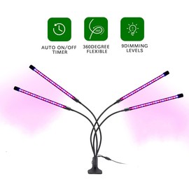 LED Plant Lamp, Growth Lamps for Plants, Full Spectrum Grow Lamp with Flexible Gooseneck 9 Dimming Levels 3 Lighting Modes 3/9/12 Hour Timer