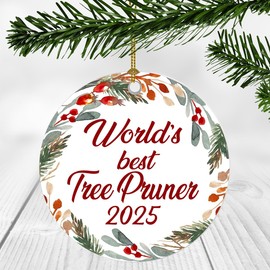 Congrats On New Job Decorations with Name Job Tree Pruner Ornament 2024 - World's Best Tree Pruner, Retirement Party Decorations, Retirement Christmas Ornaments 3 Inch Plastic Flat for Tree