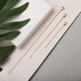 Meow Star Sterling Silver & Gold Chain Extenders - Set of 2", 3", 4", and 6" for Necklaces & Bracelets, Metal