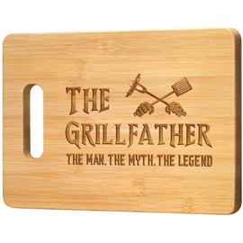 Gifts for Dad, Best Dad Birthday Gift - The Grillfather Bamboo Cutting Board Gift for Dad Fatner Papa, Cool Fathers Day Christmas Gift for Dad