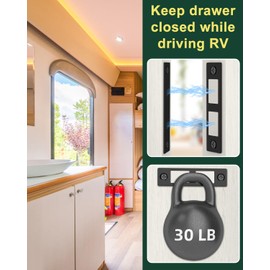 Jiayi 30 Lb Magnetic Door Catch Black, Heavy Duty Cabinet Latch, Cabinet Drawer Door Magnets, 2 Pack Kitchen Magnets Closures, Dual Pocket Door Magnets for RV, Cabinet Door, Barn Door