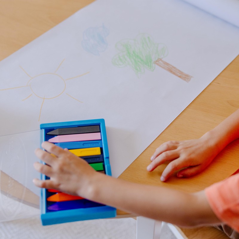 Melissa & Doug Jumbo Triangular Crayons - 10-Pack, Non-Roll, Flip-Top