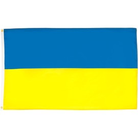 Happium Double Sided Ukraine National Flag Banner with Two Brass Grommets Flags Banner Large Ukrainian National Flags for Parade Patriotic Activities Garden Home Decor 3x5ft