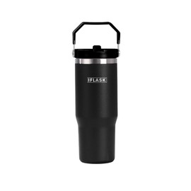 IFLASK 30oz Spirit Tumbler | 100% Leak Proof | Stainless Steel | Double Wall Vacuum Insulated Tumbler | BPA and Sweat free | Hot & Cold | Travel Sports Outdoor School Camping (Black)