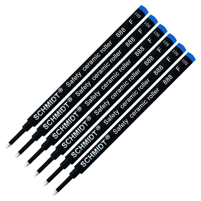 6 Pack - Blue Fine Tip Schmidt 888 Rollerball Refill