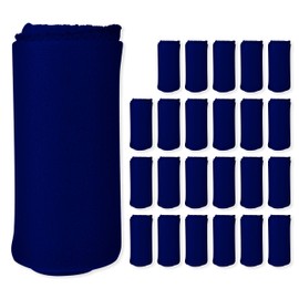 Imperial Home 24 Pack Wholesale Soft Cozy Fleece Blankets - 50" x 60" Comfy Throw Blankets (Navy Blue)