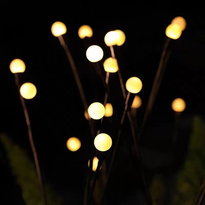 Solar firefly warm light 6-head ground lamp 4 packs Fireflies