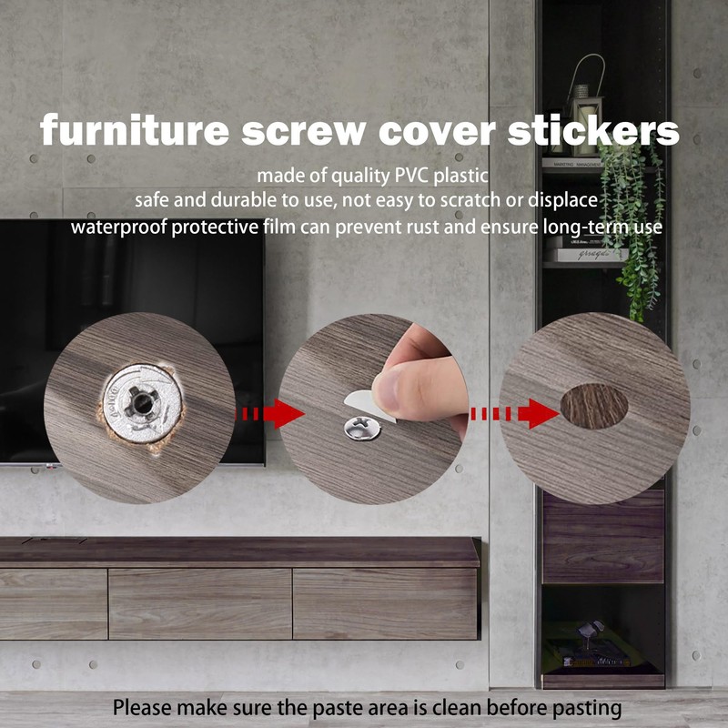 Hession 324 Pieces Adhesive Screw Hole Covers Wood Furniture Cabinet