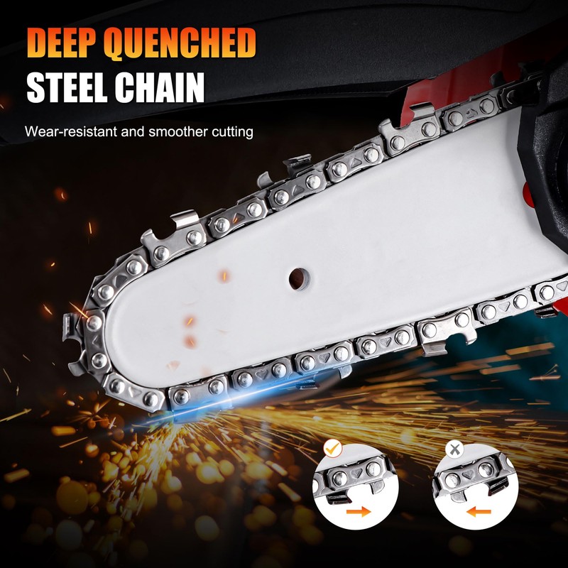 Mini Chainsaw Cordless 4 Inch Battery Powered Chainsaw One Hand