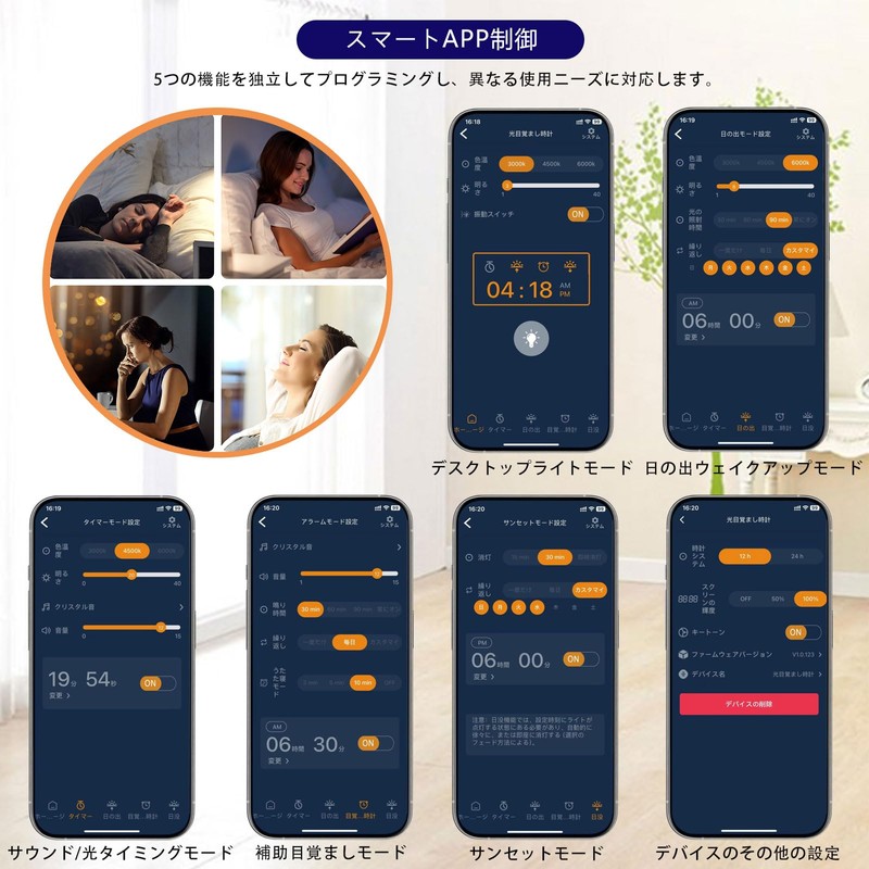 Light Alarm Clock - 10000 Lux UV Free Full Spectrum