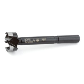 BORA BFB-009737 7/8" Dia Tempest Forstner Bit 3-1/2" OAL, Round 3/8" Shank for Wood Drilling Ideal for Cabinet Making and Fine Woodworking Projects