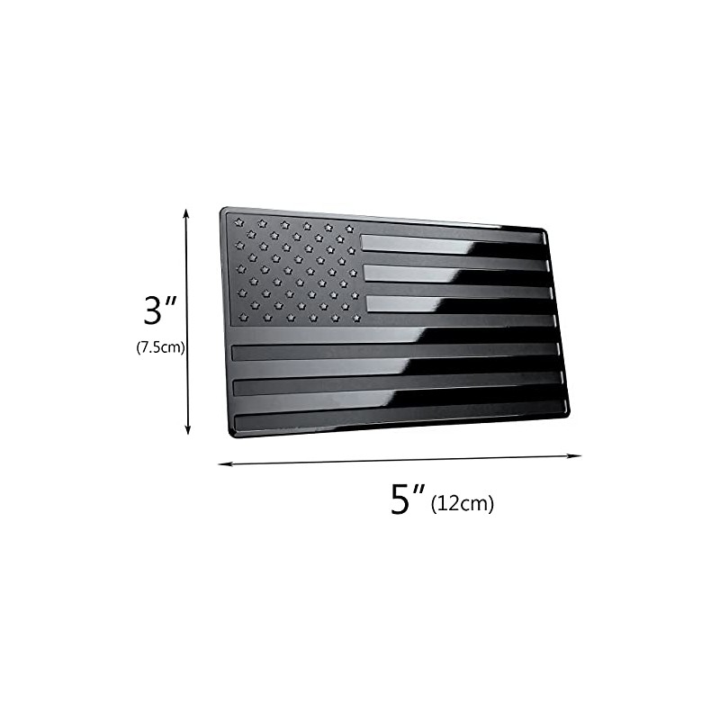 US Black Flag Auto Car Fender Emblem for Cars Trucks