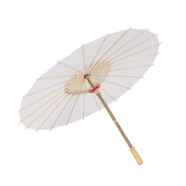 Tissting Sombrilla De Papel, Paraguas De Papel Engrasado Clásico Chino/japonés Blanco con Mango De Madera para Decoración De Bodas, Fiestas Nupciales, Accesorios De Fotografía para Cosplay(29.5cm)