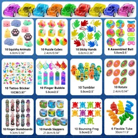 SXFENG 122Pcs Party Bag Fillers Unisex Party Favours for Kids Assortment Toys for Boys Girls Classroom Prizes Rewards Goodie Loot Bag Fillers Birthday Party Gift Bags (122pcs Mixed)