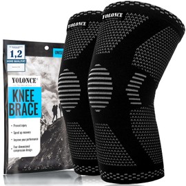 Viexpand 2 Stück Atmungsaktiv und Rutschfest KnieschonerKnee SupportKniebandage, für Reduzieren Knieschmerzen, Gelenkknieschützer, Täglichen Sport, Laufen und Seilspringen Eingesetzt Werden(L)