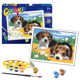 Ravensburger CreArt Jack Russell Puppy Paint By Numbers Kits for Children & Adults Ages 7 Years Up - Kids Craft Set - Animals, Dogs