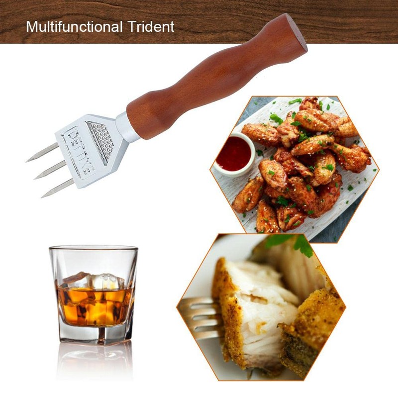 Stainless Steel Ice Crusher with Wooden Handle, Ice Axe Set,