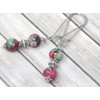 Vintage style green and red reconstituted jade earrings on chic