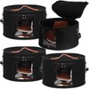 Suzile 4 Pack Large Round Foldable Felt Hat Box for