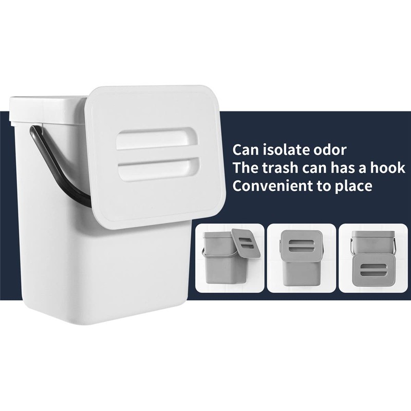 Spesh 2 Pcs (3L+5L) Food Waste Bins Hanging Trash Cans