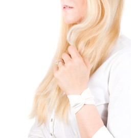 Forgotten Cotton Twist Fabric Wrist Cuff Bracelet (Ivory)