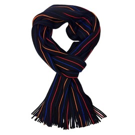 Rotfuchs Knitted Scarf Women's Winter Scarf Men's Scarf Stripes Black Blue Orange Made in Germany, multicoloured