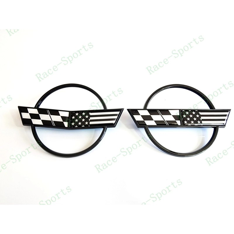 AUTO 2PC Black Front Nose Rear Gas Lid Cross US