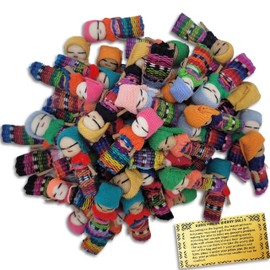 5ô2 - Paquete de 50 muñecas quitapenas a granel de Guatemala, muñecas guatemaltecas, maya, para los problemas y la ansiedad, 2.54 cm