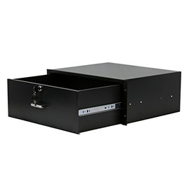 RAISING ELECTRONICS Drawer Server Cabinet Case 19 Inch Locking Rack Mount DJ Lockable Deep Drawer with Key (4U)